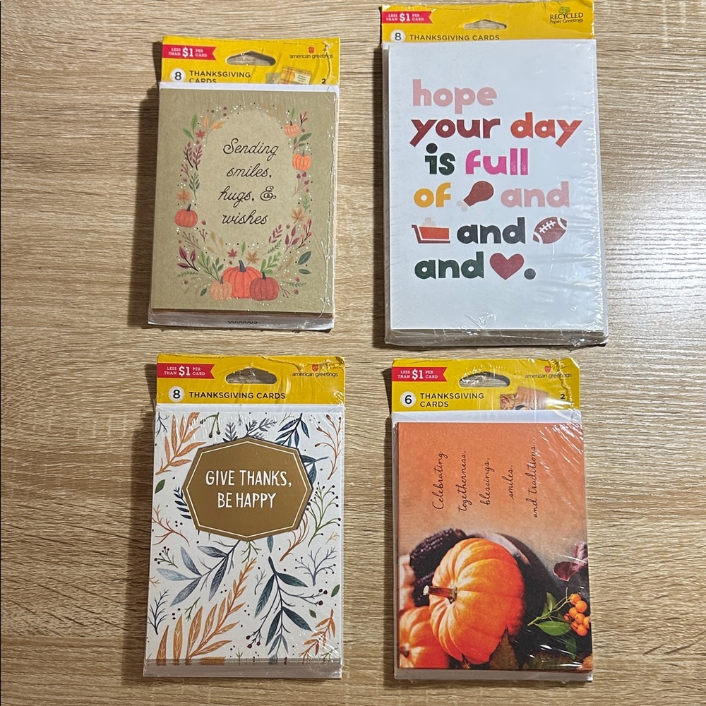 Thanksgiving Greeting Cards Set 8 designs 30 cards in total